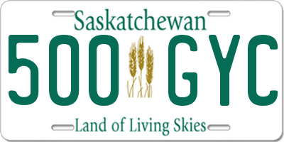 SK license plate 500GYC