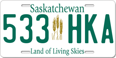 SK license plate 533HKA