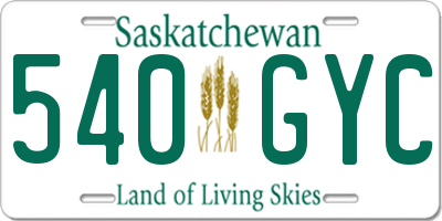 SK license plate 540GYC