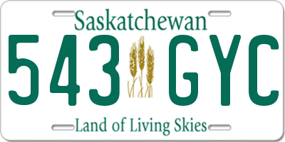 SK license plate 543GYC