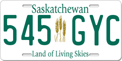 SK license plate 545GYC