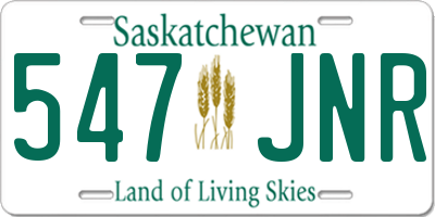SK license plate 547JNR