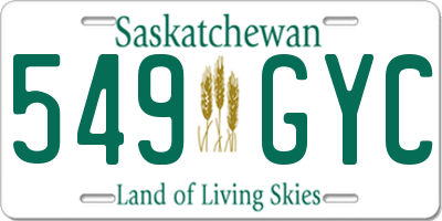 SK license plate 549GYC