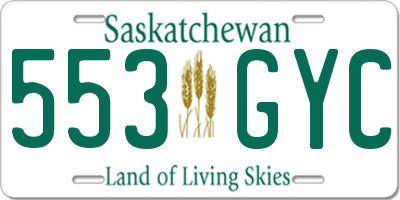 SK license plate 553GYC