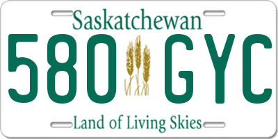 SK license plate 580GYC