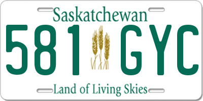 SK license plate 581GYC