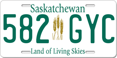 SK license plate 582GYC