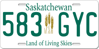 SK license plate 583GYC