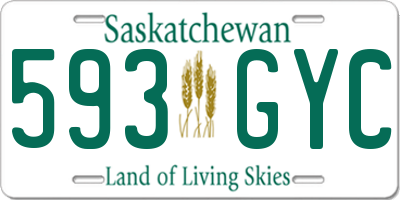 SK license plate 593GYC