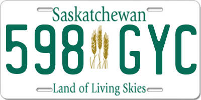 SK license plate 598GYC