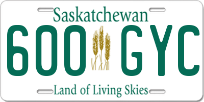 SK license plate 600GYC