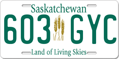 SK license plate 603GYC