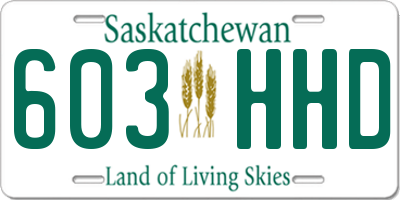 SK license plate 603HHD