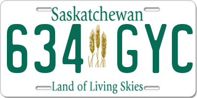 SK license plate 634GYC