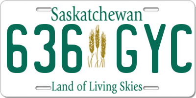 SK license plate 636GYC