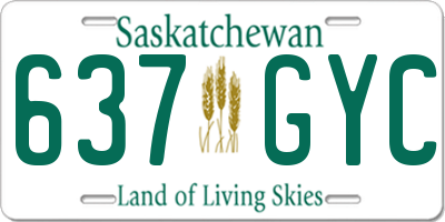 SK license plate 637GYC