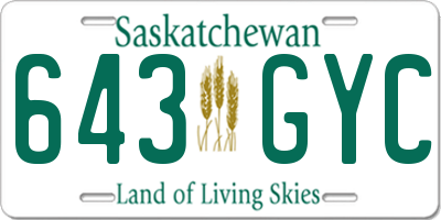 SK license plate 643GYC