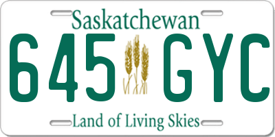 SK license plate 645GYC