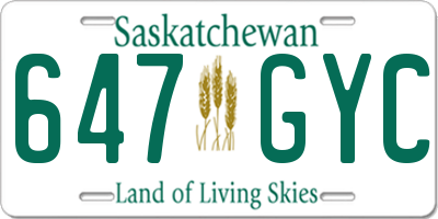 SK license plate 647GYC