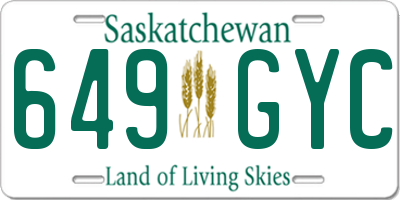 SK license plate 649GYC