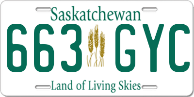 SK license plate 663GYC