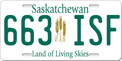SK license plate 663ISF