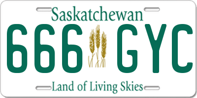 SK license plate 666GYC