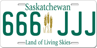 SK license plate 666JJJ