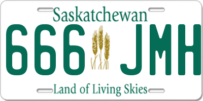 SK license plate 666JMH