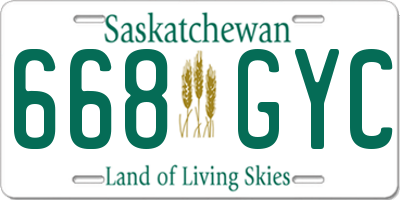 SK license plate 668GYC