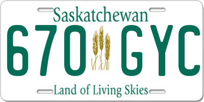 SK license plate 670GYC