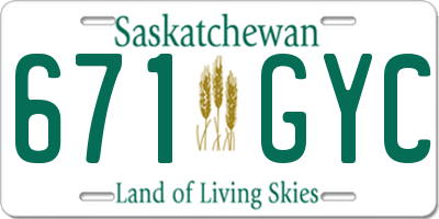 SK license plate 671GYC