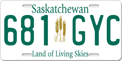 SK license plate 681GYC