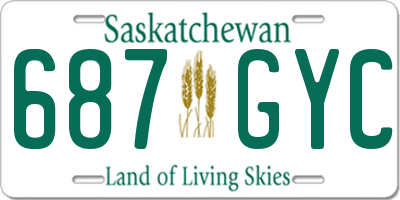 SK license plate 687GYC