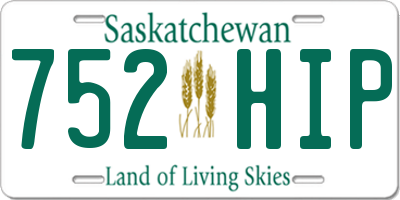 SK license plate 752HIP