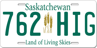SK license plate 762HIG