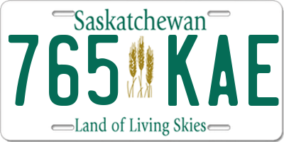 SK license plate 765KAE