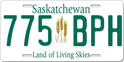 SK license plate 775BPH