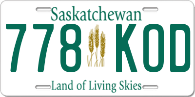 SK license plate 778KOD