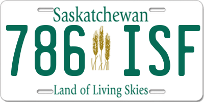 SK license plate 786ISF