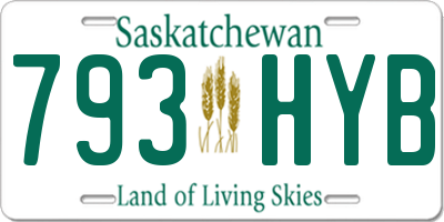 SK license plate 793HYB