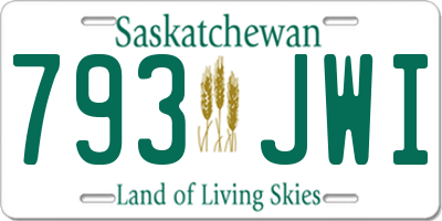 SK license plate 793JWI