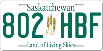 SK license plate 802HBF