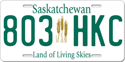 SK license plate 803HKC