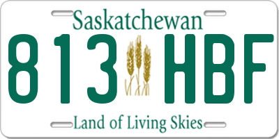 SK license plate 813HBF