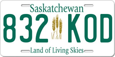 SK license plate 832KOD