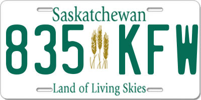 SK license plate 835KFW