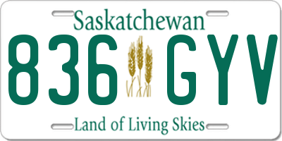 SK license plate 836GYV