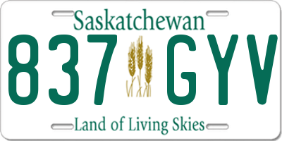 SK license plate 837GYV