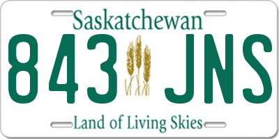 SK license plate 843JNS